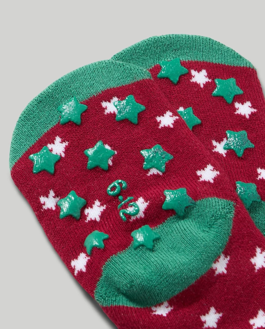 "Blukids Non-Slip Santa Claus Baby Socks - Festive Holiday Gripper Soles for Infants"