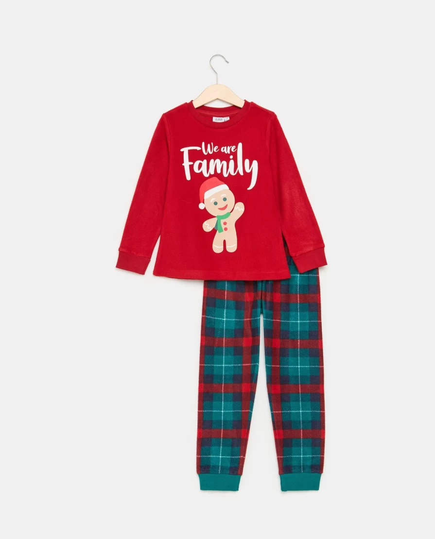 Blukids Youth Girls' Cozy Christmas Fleece Pajama Set for Family Holiday Matching