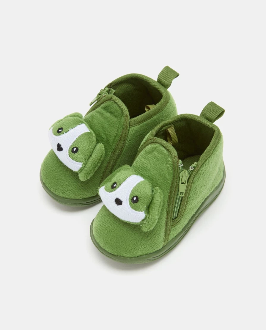 Blukids Newborn Baby Zip-Up Slippers - Soft & Cozy First Walkers for Infants