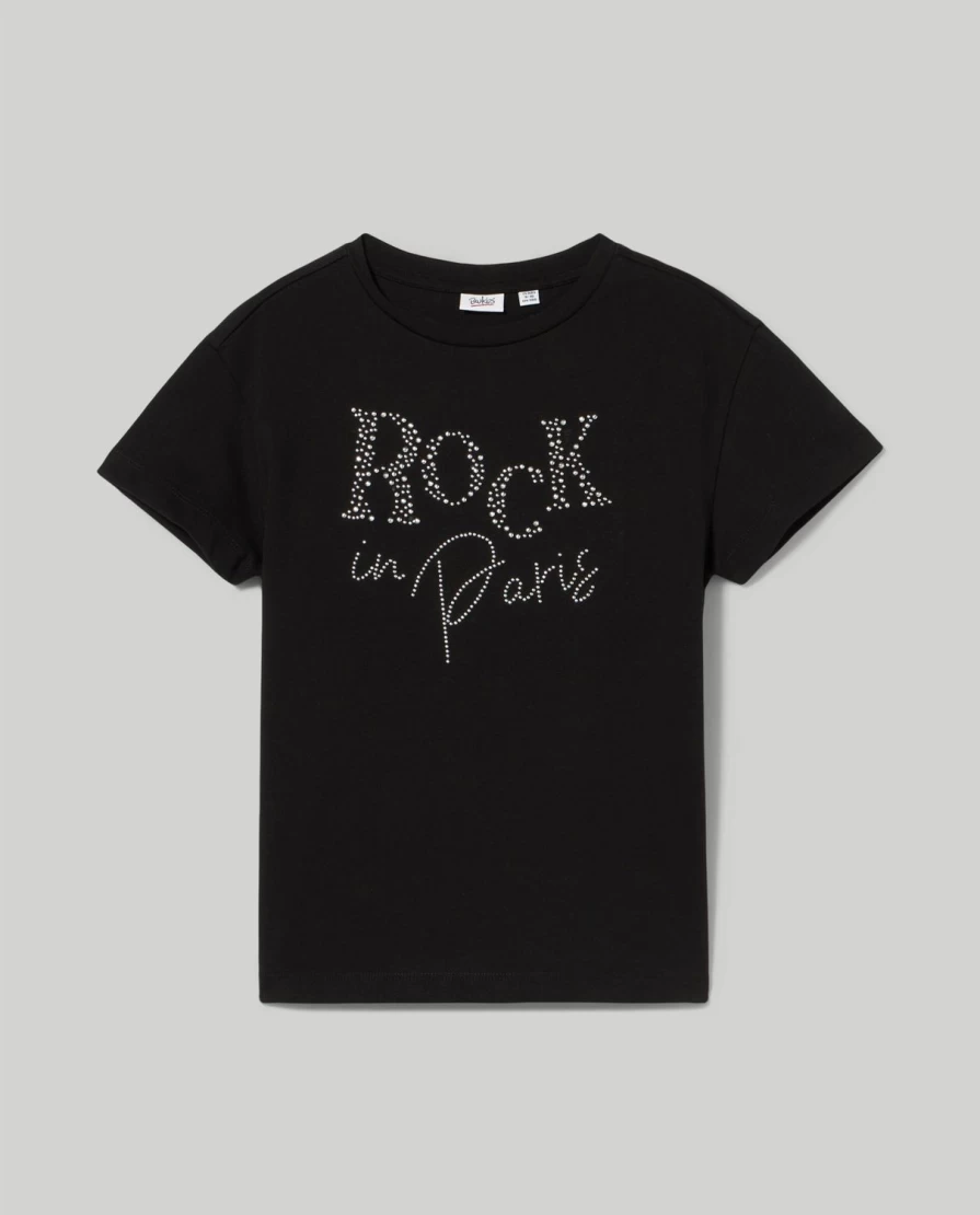 Blukids Youth Studded Pure Cotton T-Shirt for Girls | Comfortable & Stylish