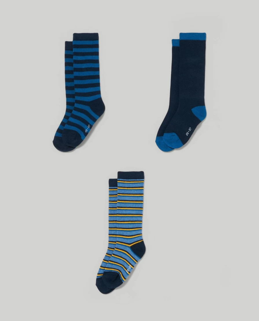 Blukids 3-Pack Kids Long Socks For Boys & Girls - Comfortable Children's Ankle Socks
