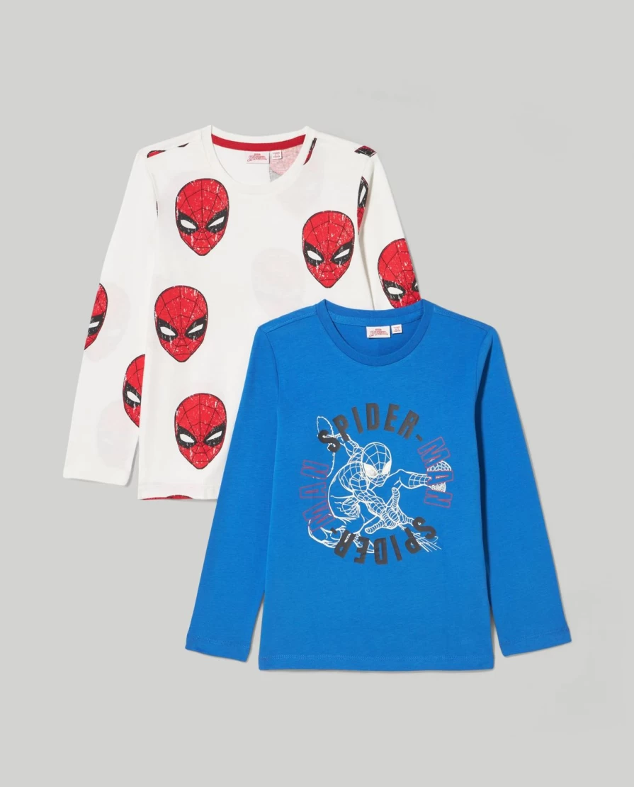 Blukids Marvel Superhero Long Sleeve T-Shirts Pack of 2 for Kids Boys Children's Graphic Tees