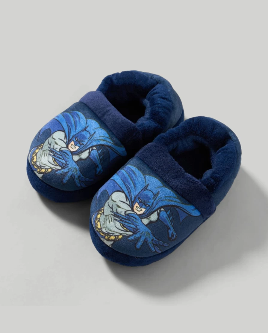 Blukids Batman Kids Slippers - Soft Superhero House Shoes for Children