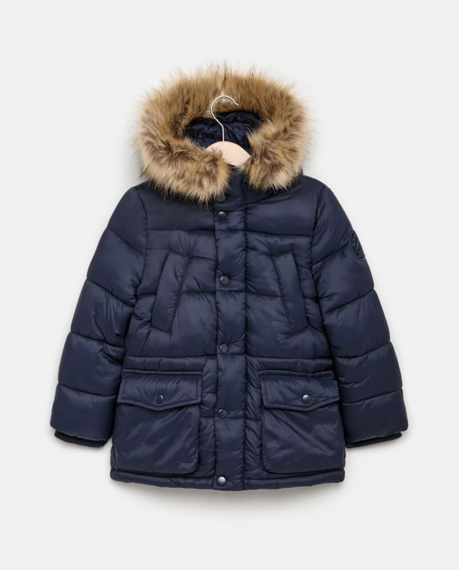 Blukids Boys' Padded Hooded Parka - Warm Winter Jacket for Children