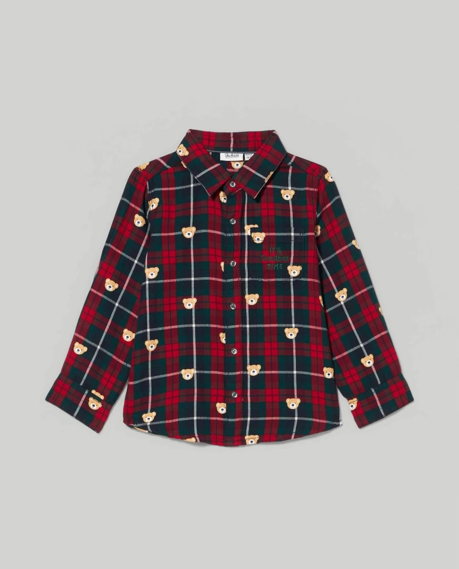"Blukids Pure Cotton Check Shirt for Newborns – Soft & Comfortable Baby Clothing"