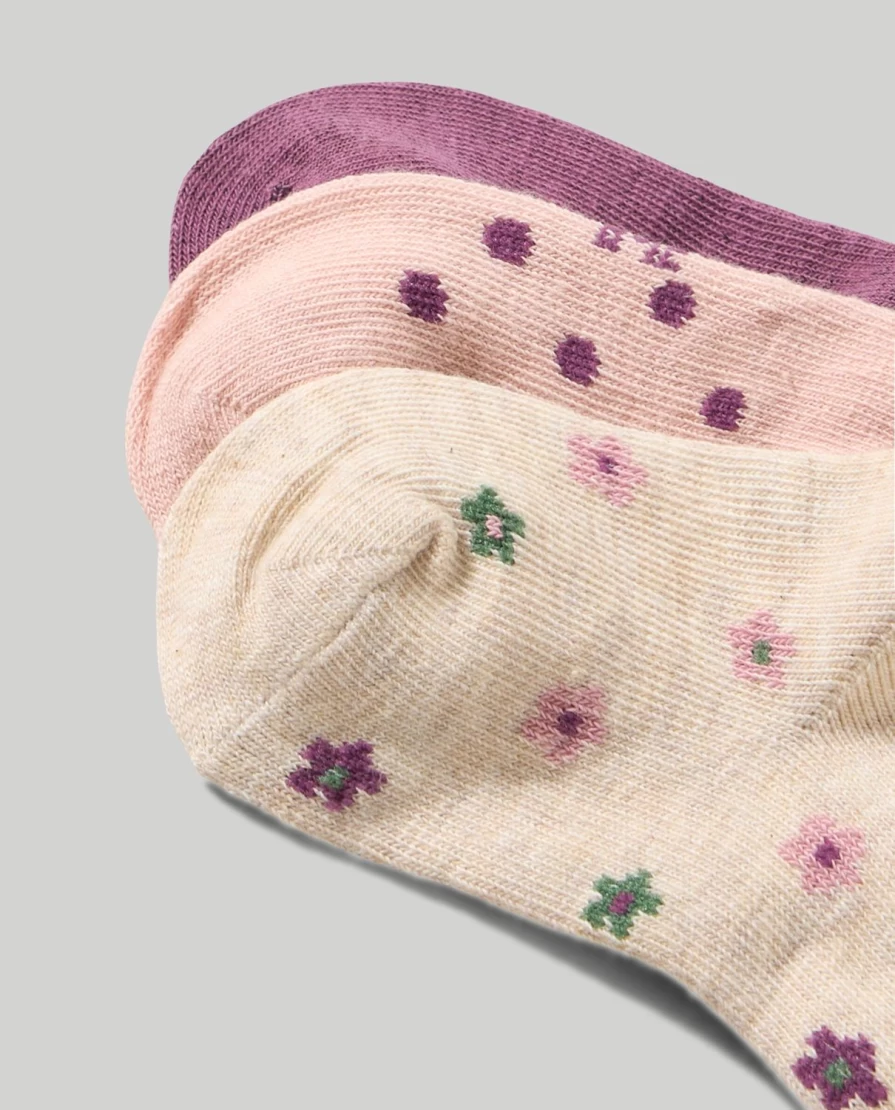 Blukids Newborn Baby Girl Long Socks - Pack of 3 Soft Cotton Ankle Socks