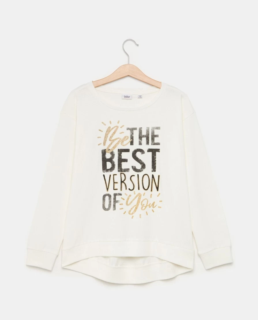 Blukids Girls' Pure Cotton Printed Glitter T-Shirt - Soft & Stylish Kids Tee