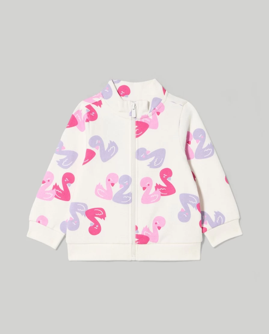 Blukids Newborn Baby Girls Pure Cotton Full Zip Sweatshirt