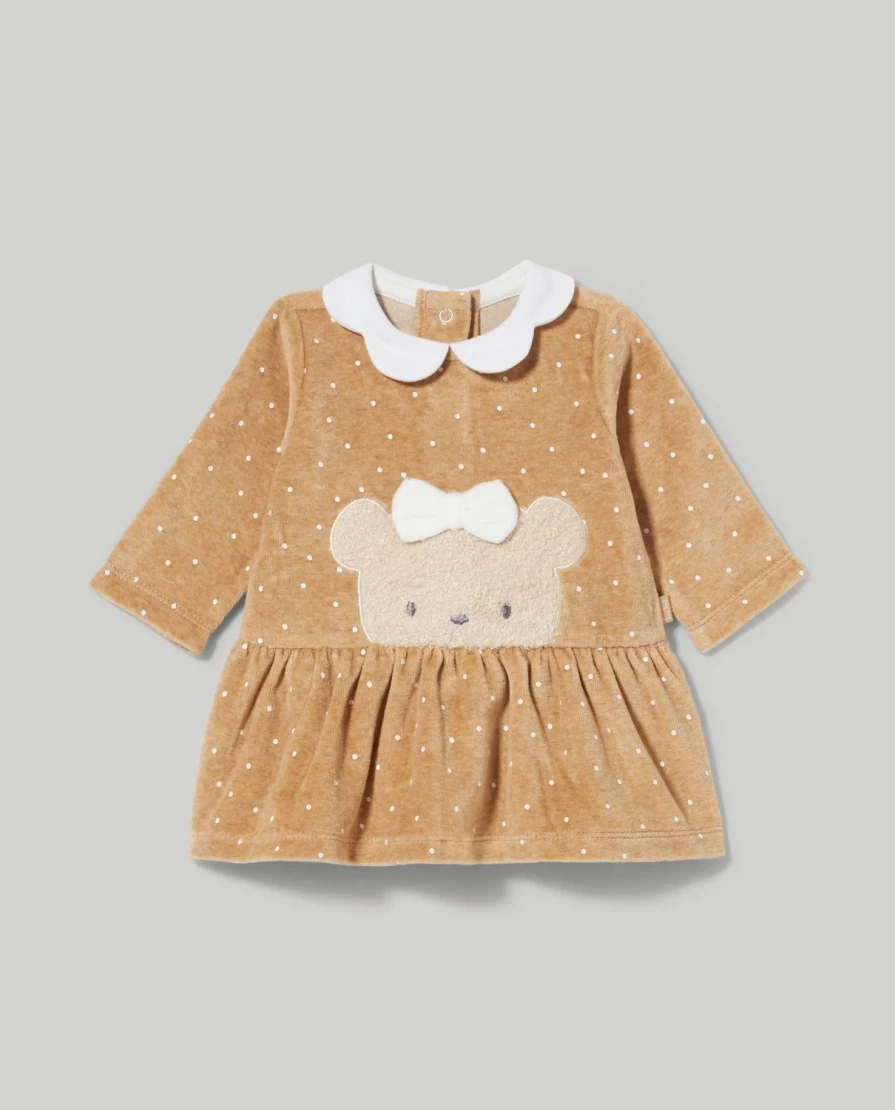 Blukids Newborn Baby Girl's Polka Dot Chenille Dress - Soft & Cozy Outfit