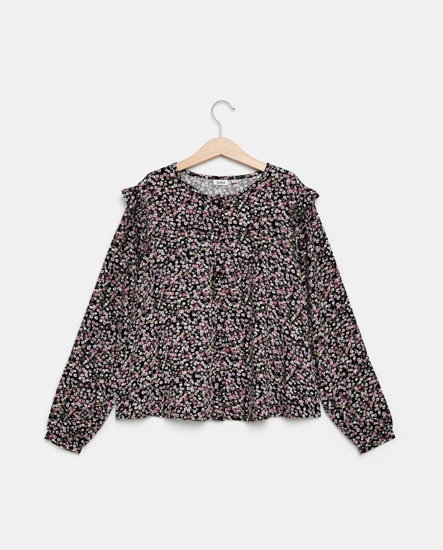 Blukids Youth Girls Floral Print Shirt - Trendy Casual Top for Teens