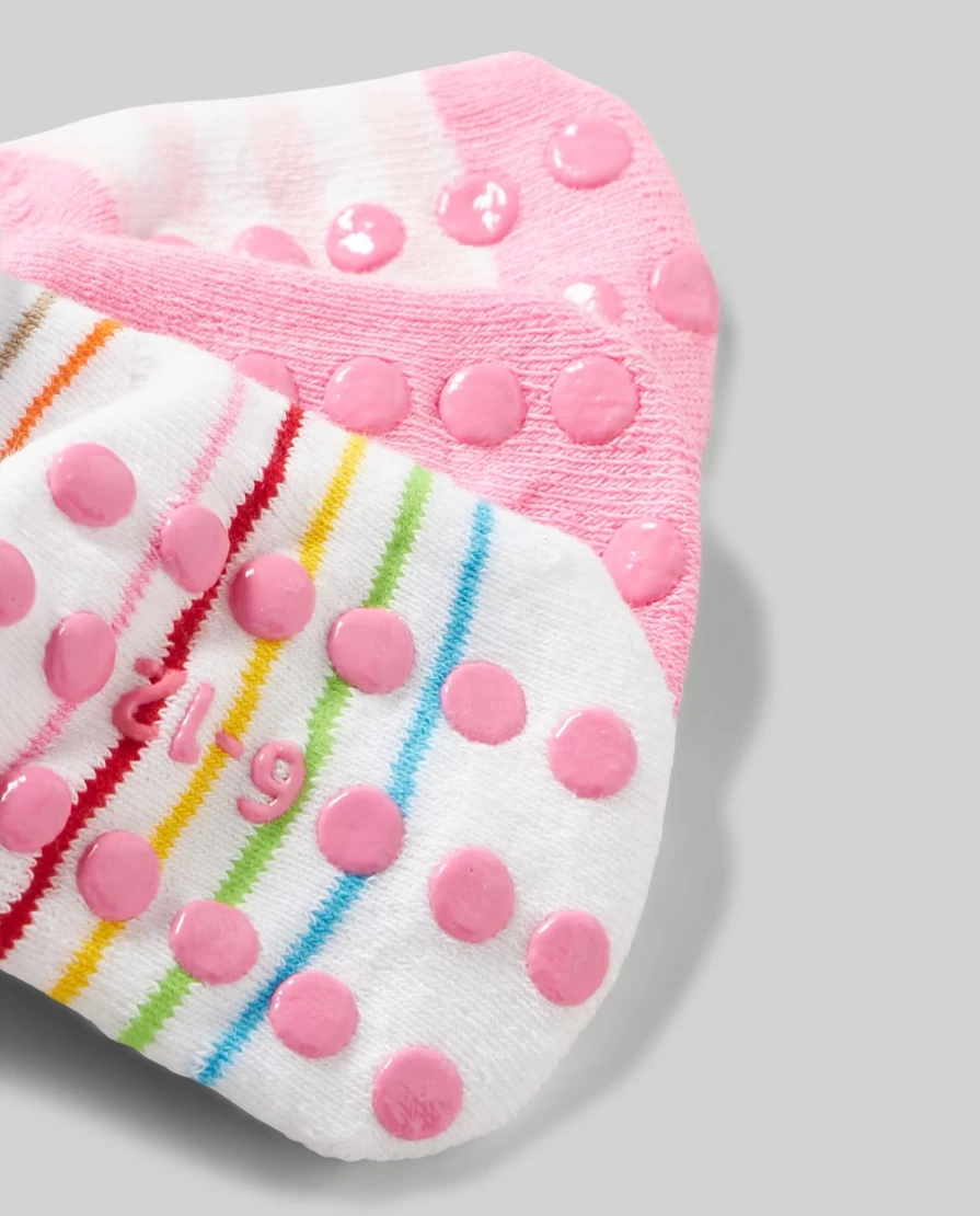 Blukids Pack of 3 Non-Slip Baby Socks for Newborns - Anti-Skid Soft Sole Infant Socks