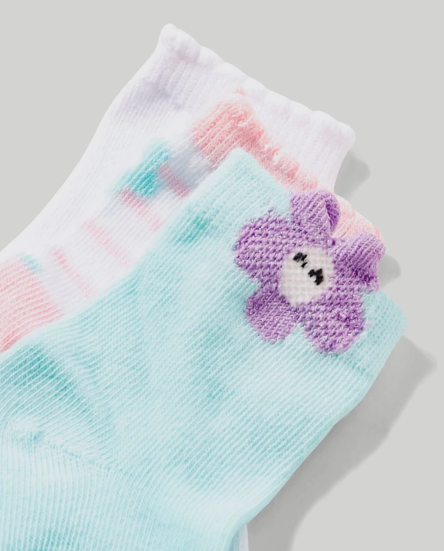 Blukids 3-Pack Soft Cotton Blend Newborn Socks for Baby Girls & Boys - Unisex Birth Gift