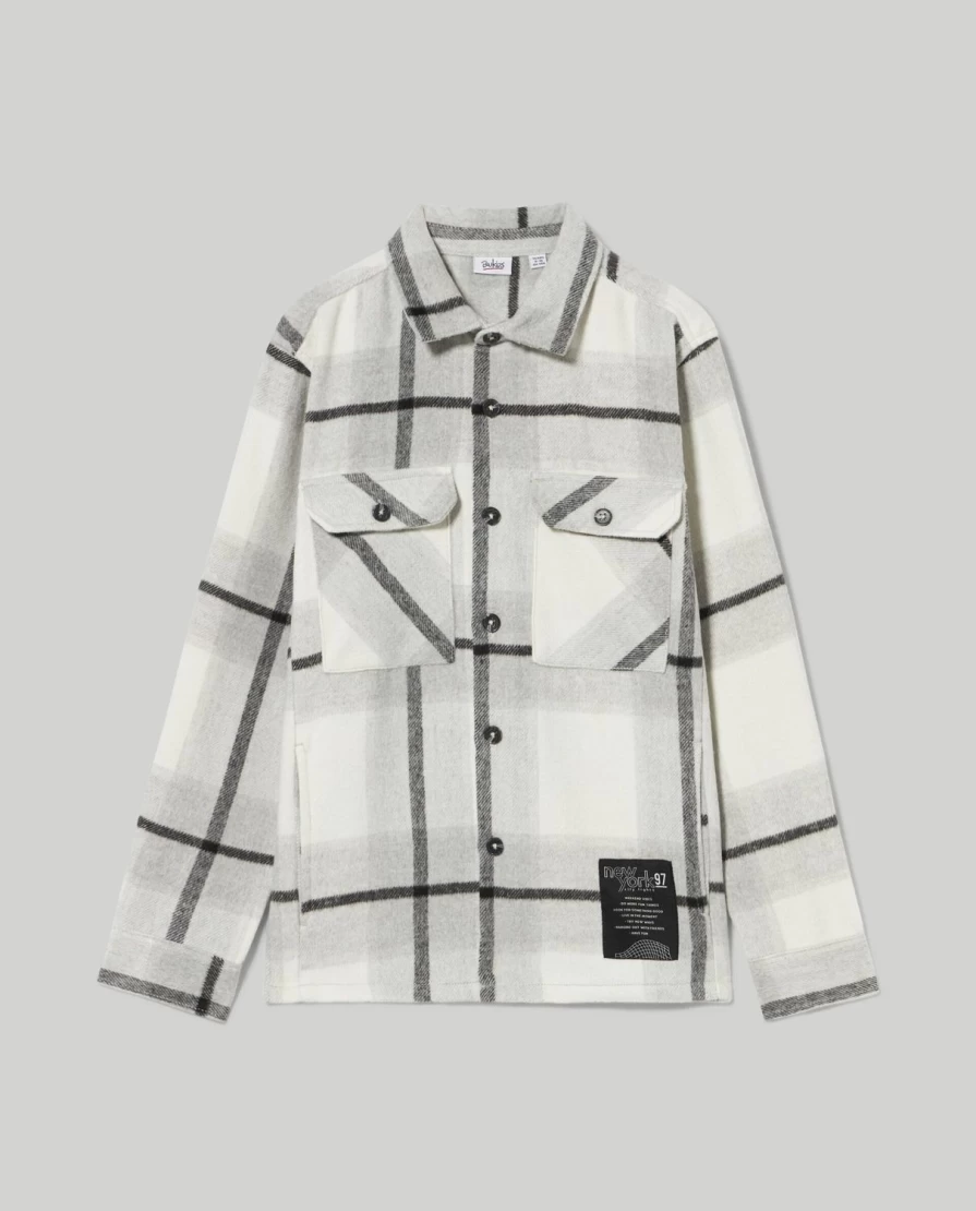 Blukids Youth Boys Flannel Shirt - Soft Plaid Button-Up for Kids