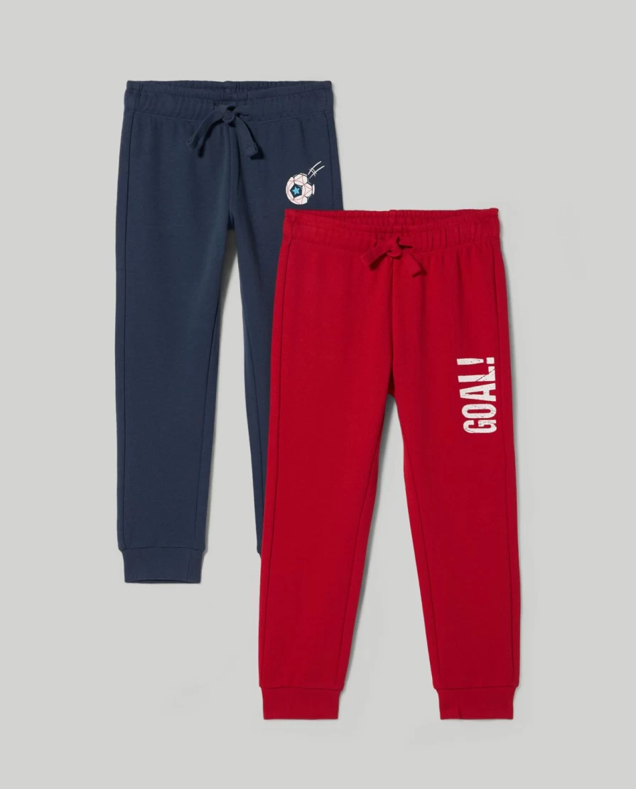 Blukids Boys' Cotton Joggers - Pack of 2 Comfortable Athletic Pants for Children