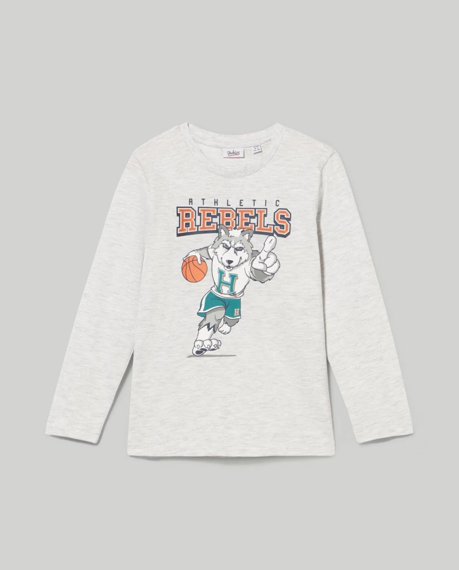 Blukids Boys Melange Cotton T-Shirt - Soft Kids Comfort Tee