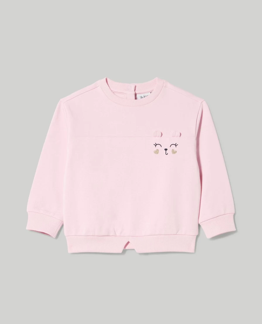 Blukids Newborn Stretch Cotton Sweatshirt with Embroidered Appliques - Soft Baby Boy & Girl Comfort Wear