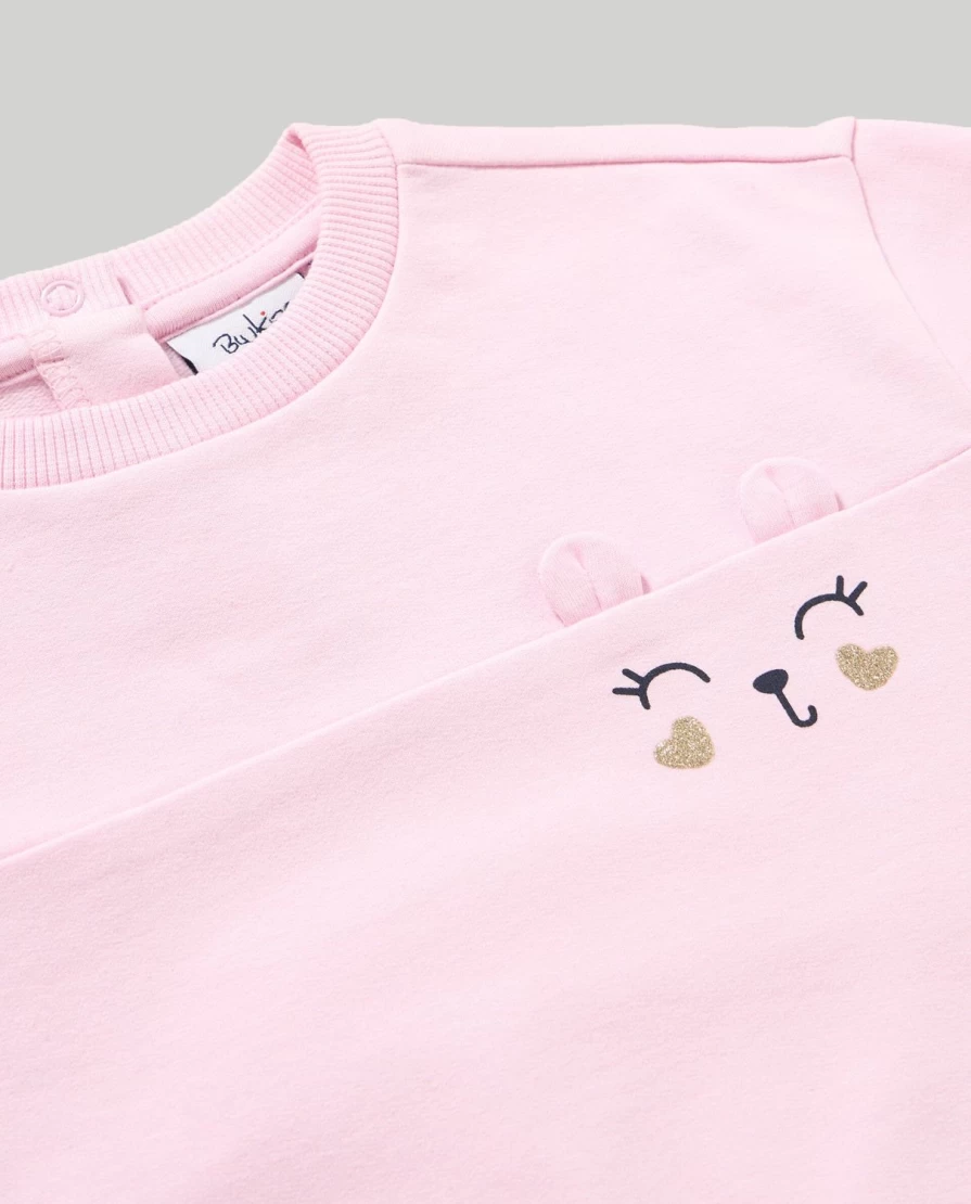 Blukids Newborn Stretch Cotton Sweatshirt with Embroidered Appliques - Soft Baby Boy & Girl Comfort Wear