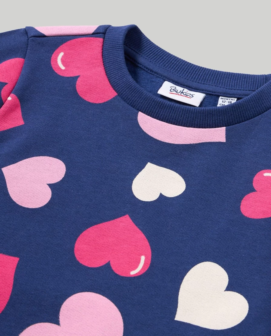 Blukids Newborn Baby Girl Pure Cotton Sweatshirt With Cute Prints