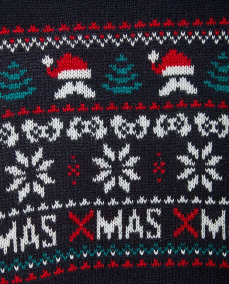 "Blukids Youth Christmas Jacquard Choker Necklace for Boys Holiday Festive Party Wear"