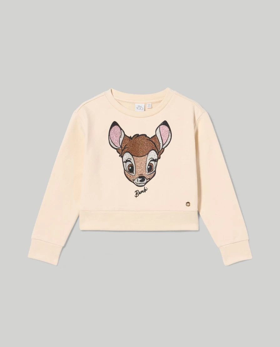 Blukids Girls' Disney Print Stretch Brushed Cotton Sweatshirt for Children