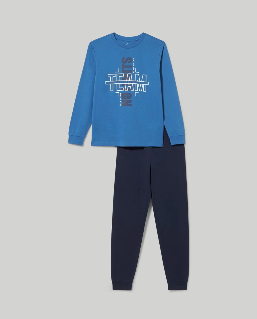 Blukids Youth Long Sleeve Pure Cotton Pajama Set for Boys - Comfortable & Soft Sleepwear
