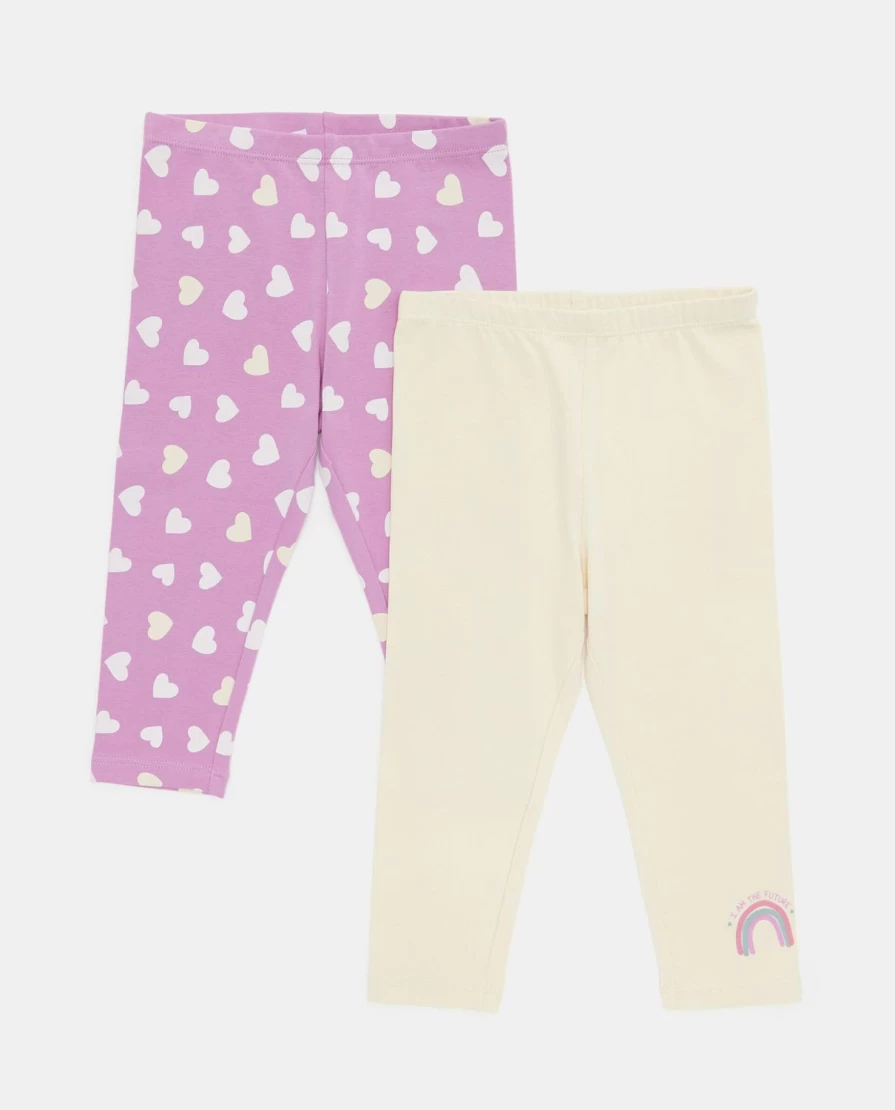 Blukids Newborn Baby Girls Stretch Cotton Bipack Long Leggings