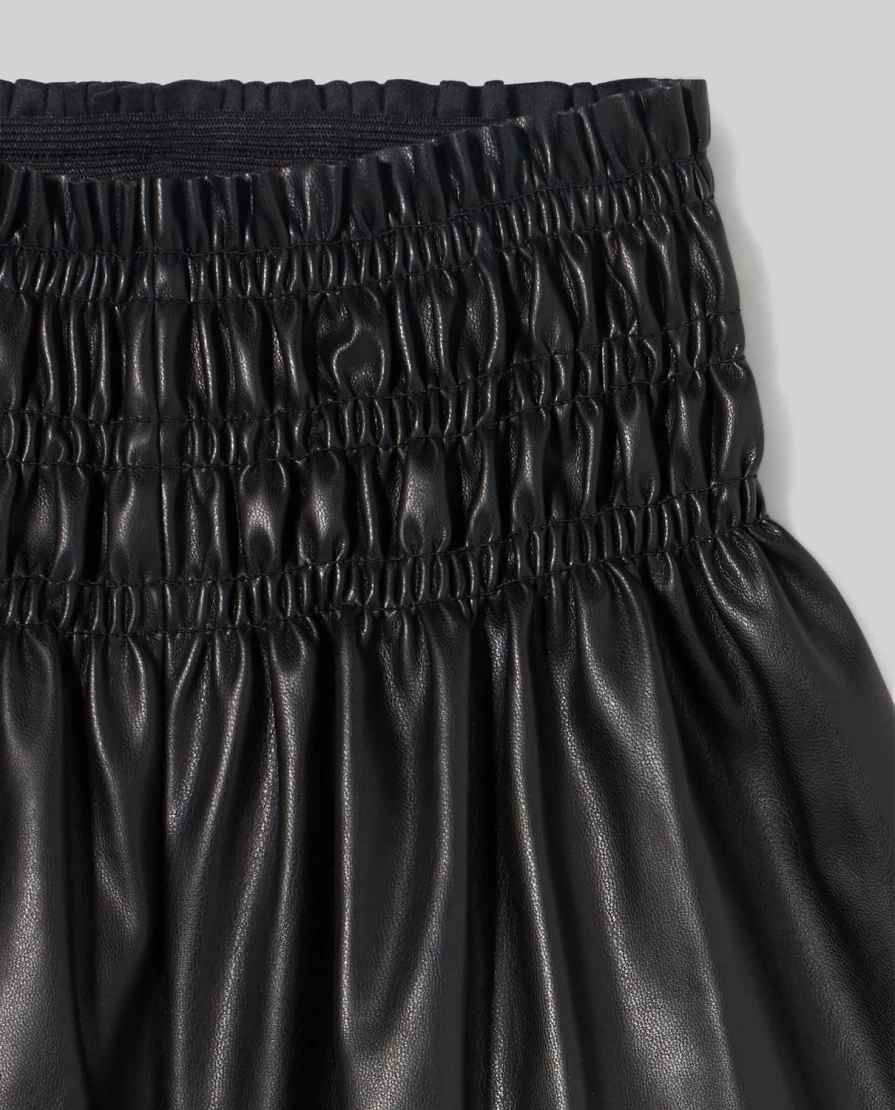 "Blukids Girls' Faux Leather Shorts – Stylish Kids' Fashion Shorts"