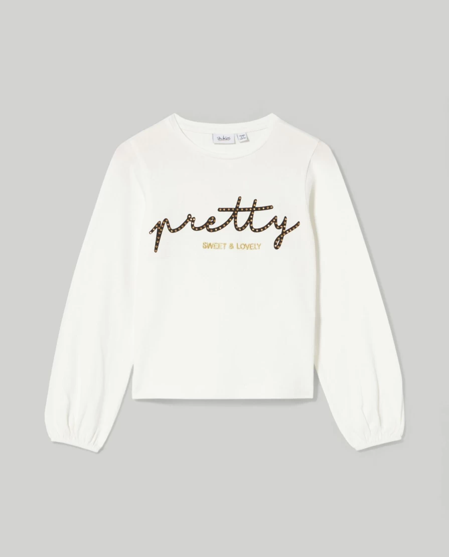 Blukids Girls' Studded Long Sleeve T-Shirt for Children - Stylish & Comfortable